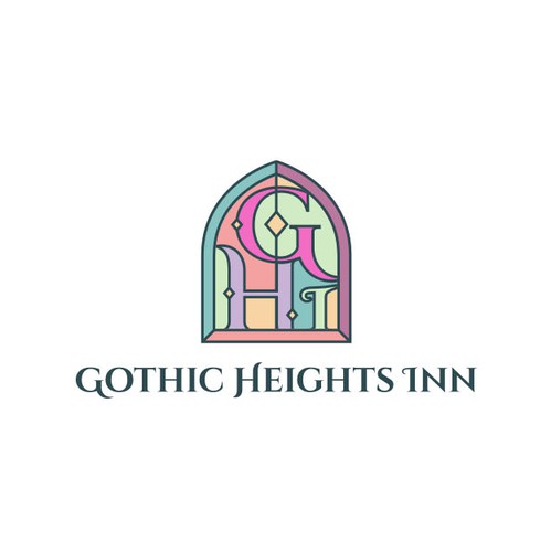 Gothic design with the title 'Logo design for former church turned luxury boutique inn'