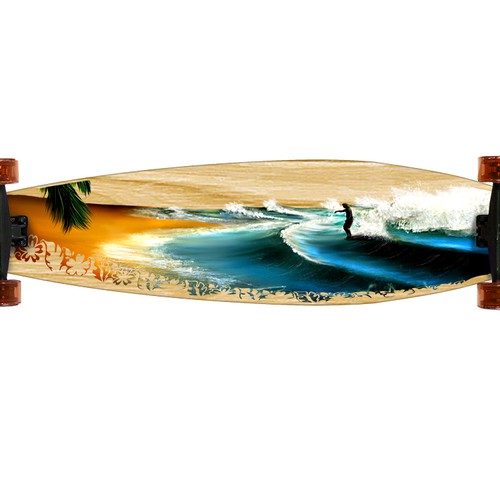 Skateboard illustration with the title 'Longboard Illustrtation'