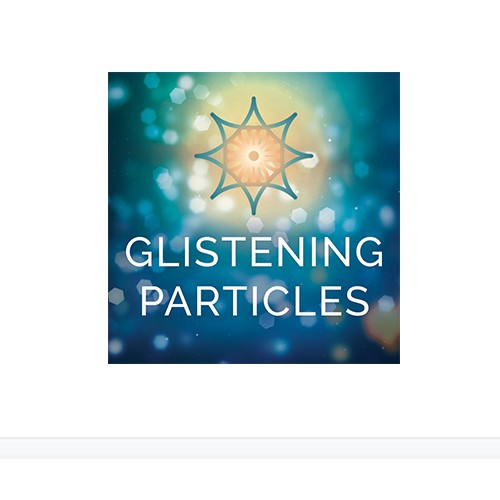 Inspiring design with the title 'Glistening Particles podcast art & logo'