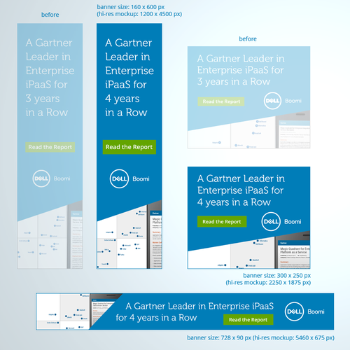 Google Ads design with the title 'Banner ads design for Dell Boomi'