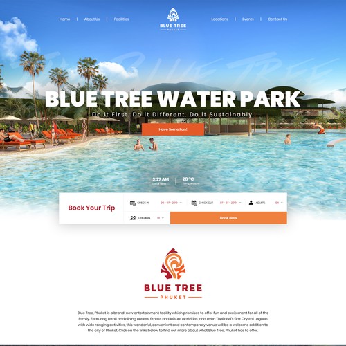 Hotel website with the title 'Blue Tree '