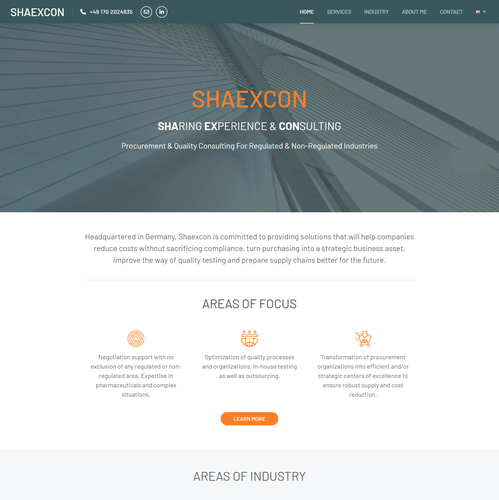 Weebly design with the title 'Procurement Consulting Website'