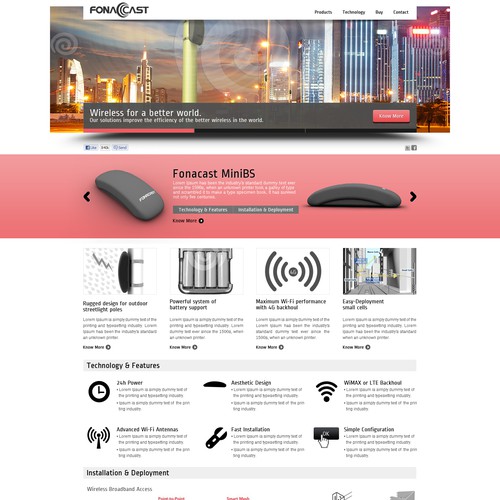 Communication website with the title 'New website design wanted for fonacast'