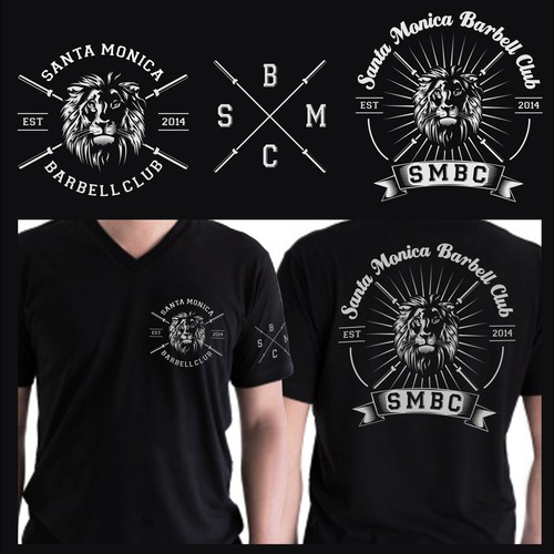 Barbell t-shirt with the title 'Santa Monica Barbell Club'