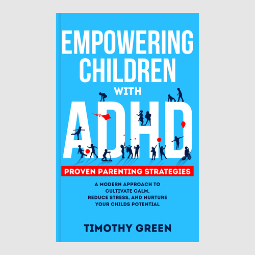Typography book cover with the title 'Empowering Children with ADHD Book Cover Design'