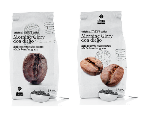 Roasted coffee packaging with the title 'Create the next product packaging for Lúcuma'