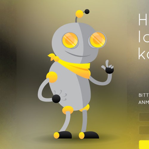 Robot illustration with the title 'Robot Character Design'