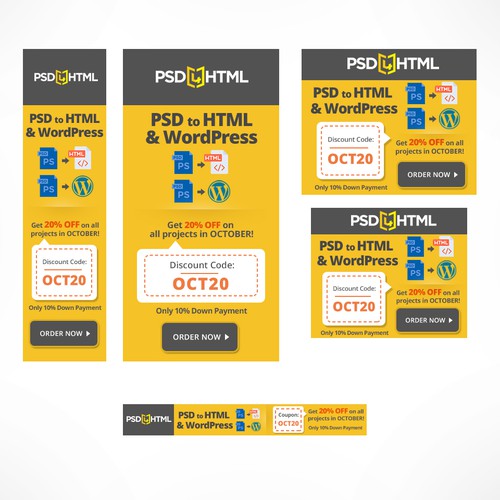 Coupon design with the title 'PSD 4 HTML'