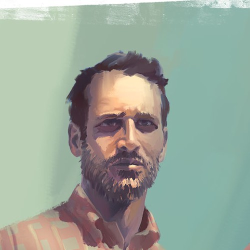 Digital artwork with the title 'Regressing man'