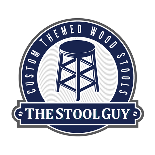Old school logo with the title 'Logo design for The Stool Guy.'