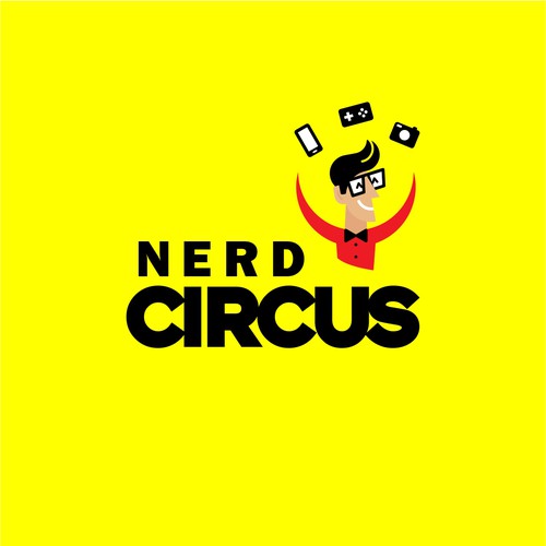 Nerd design with the title 'Nerd Circus logo'
