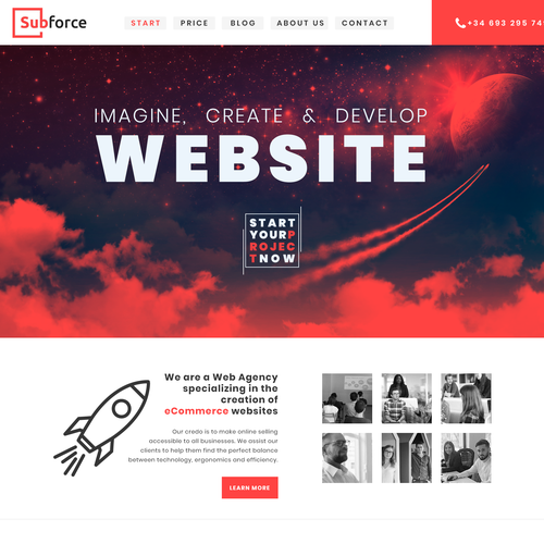 Space website with the title 'Subforce'