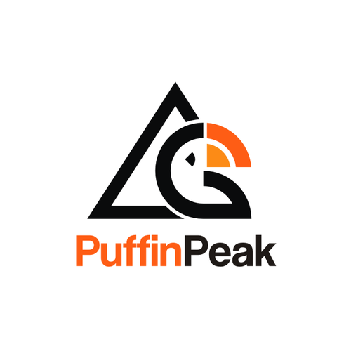 Road trip logo with the title 'Logo design for PuffinPeak'