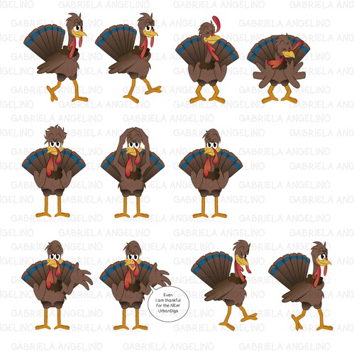 Holiday artwork with the title 'Animation - Turkey Thanksgiving Cartoon'