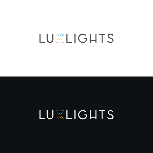 Lighthouse logo with the title 'LUX LIGHTS'