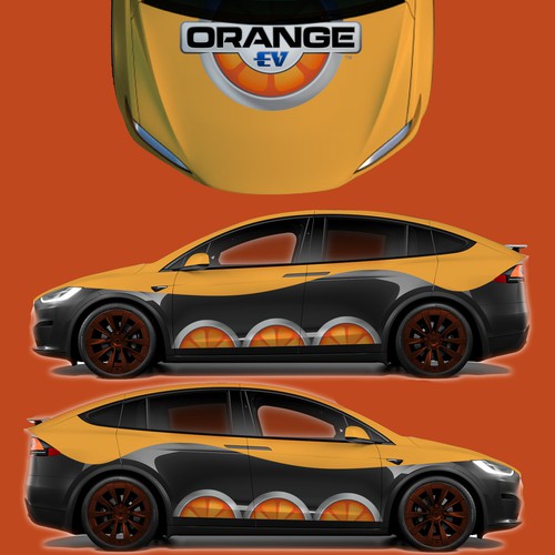 Decal design with the title 'EV car wrap'