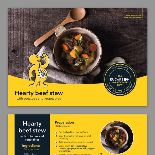 Unique design with the title 'Recipe postcard design'