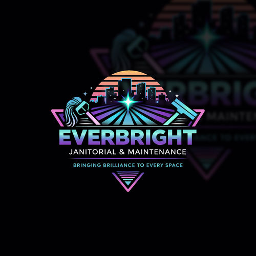Cleaning design with the title 'Everbright Janitorial & Maintenance'
