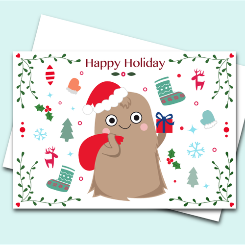 Present design with the title 'Christmas Cards for Aldeas Infantiles SOS – Multiple winners + guaranteed prize'