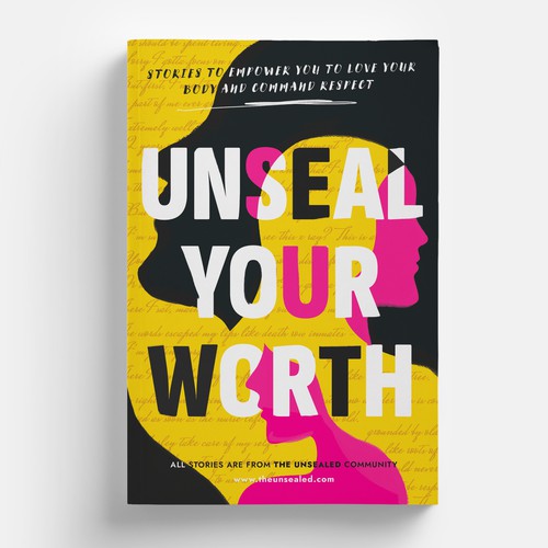 Yellow book cover with the title 'Unseal Your Worth'