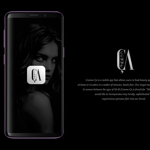 Beauty brand with the title 'Logo concept for mobile app'