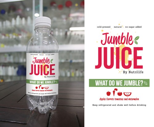 Juice label with the title 'Jumble Juice Label *unused propsal*'