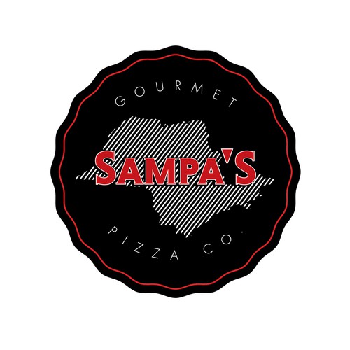 Map logo with the title 'Sampa's pizza '