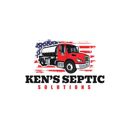 American flag logo with the title 'Ken's Septic Solutions'