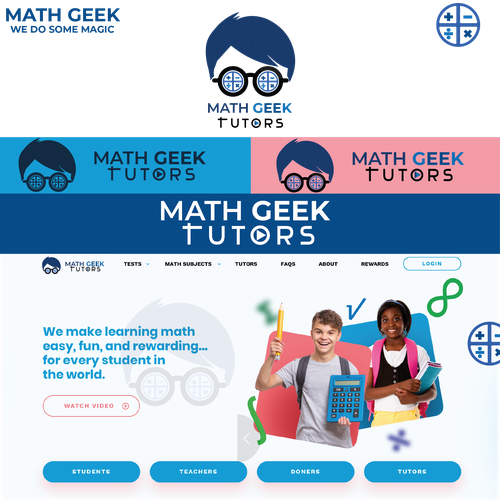 Mathematics design with the title 'math geek logo'