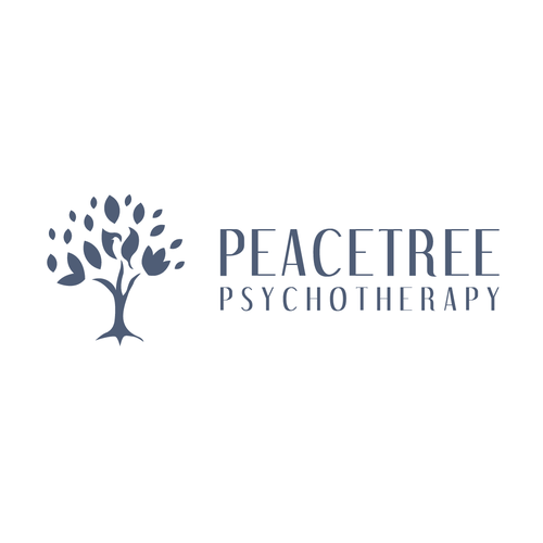 Dove logo with the title 'peacetree psychotherapy'