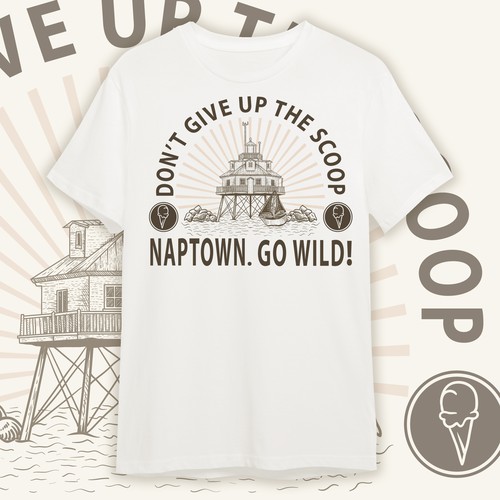 Engraving t-shirt with the title 'Thomas power point Lighthouse'