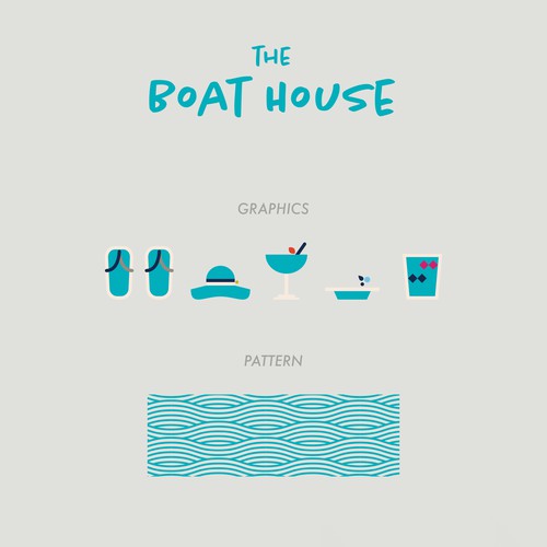 Beach bar design with the title 'The Boat House Branding'
