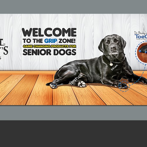 Backdrop design with the title 'Toegrips'