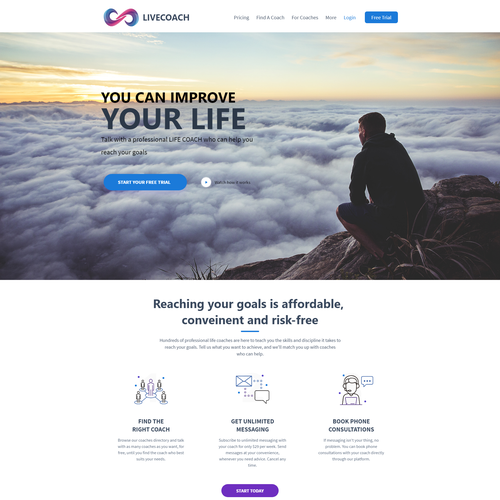 Mobile-first design with the title 'Landing Page Design '
