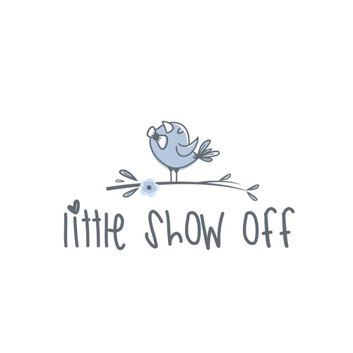 Baby clothing logo with the title 'birde show off'