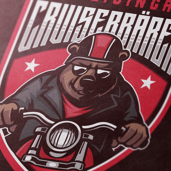Motorcycle club logo with the title 'Freisinger Cruiser Baren / Moto Club Logo'