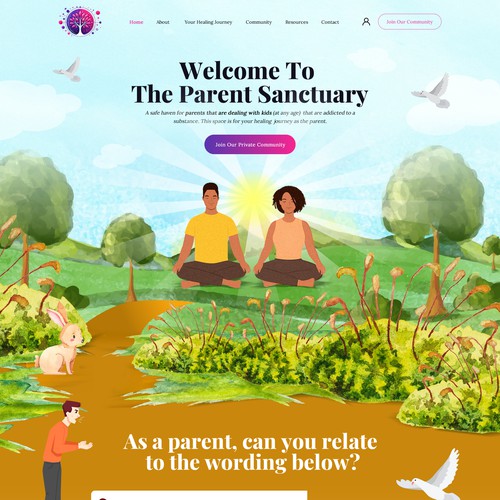 Kid website with the title 'Special Relaxing website'