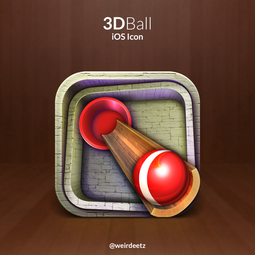 IPhone design with the title 'App icon for new 3D iPad game'