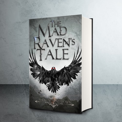 Gray book cover with the title 'Gritty and aggressive book cover for a dark fantasy novel'