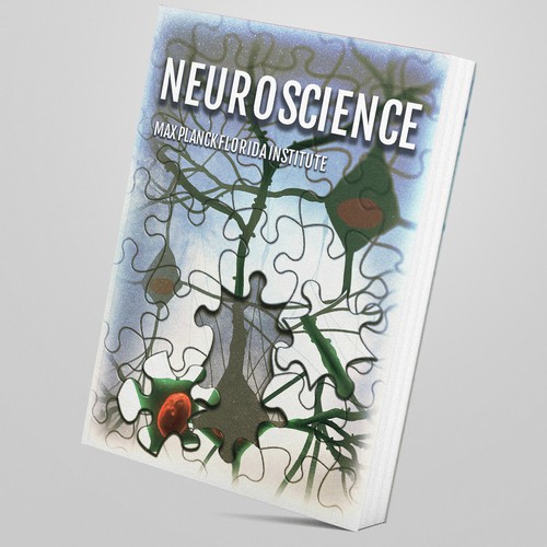 Research illustration with the title 'Neuroscience Book Cover Design'