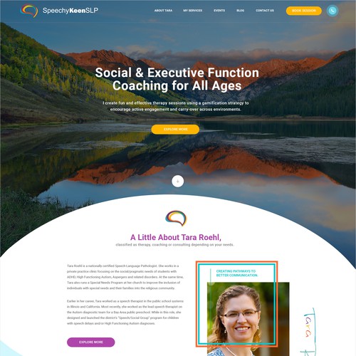 Speech design with the title 'Homepage Concept for a Speech Therapist'