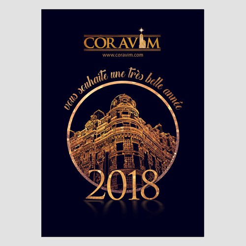 New Year's design with the title 'Happy new year - postcard'