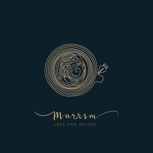 Coffee shop brand with the title 'Continuous one line design of a coffee cup'