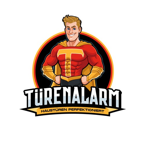 Muscle design with the title 'Superhero Mascot'