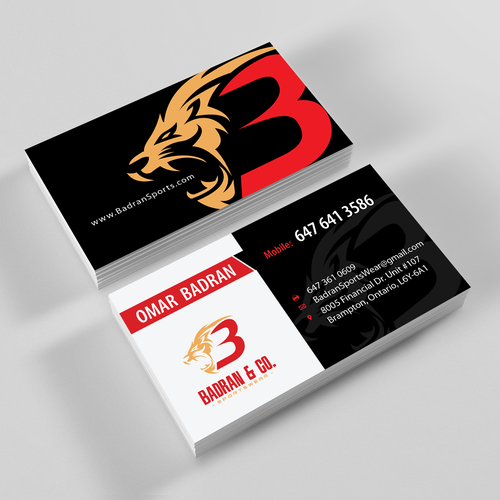 Sports design with the title 'Business Card Design'