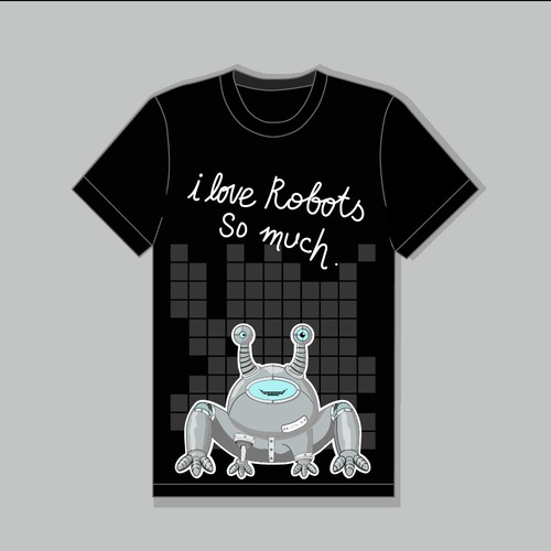 Robot t-shirt with the title 'my design t-shirts'