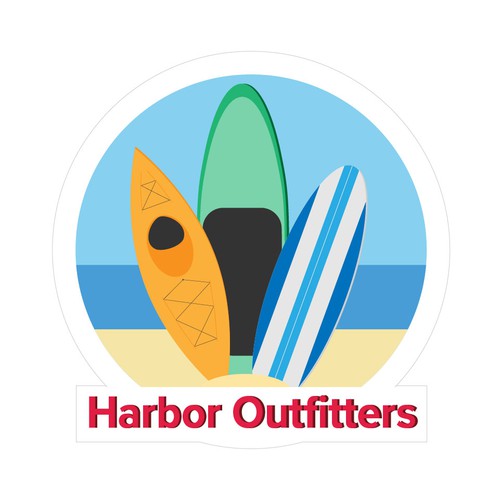 Kayaking logo with the title 'Harbor Outfitters Logo'