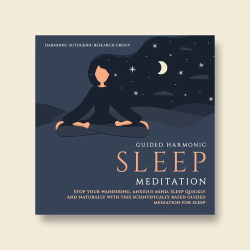 Meditation book cover with the title 'Abstract dark on dark sleep meditation book cover'