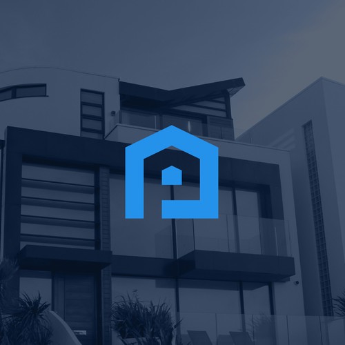 Real estate logo with the title 'P + House'