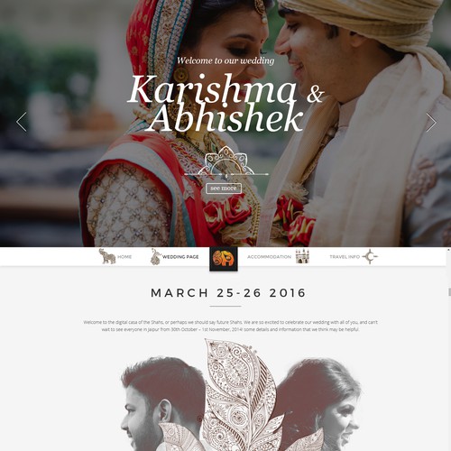 Wedding website with the title 'Kasishma e Abhishek Wedding Website'